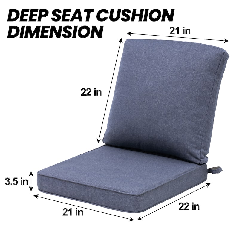 21 W x 22 D in. Deep Seat Outdoor Cushion Set by Crestlive Products