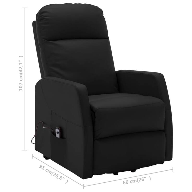vidaXL Power Lift Recliner Electric Lift Chair for Home Theater Faux Leather - 26" x 35.8" x 42.1"