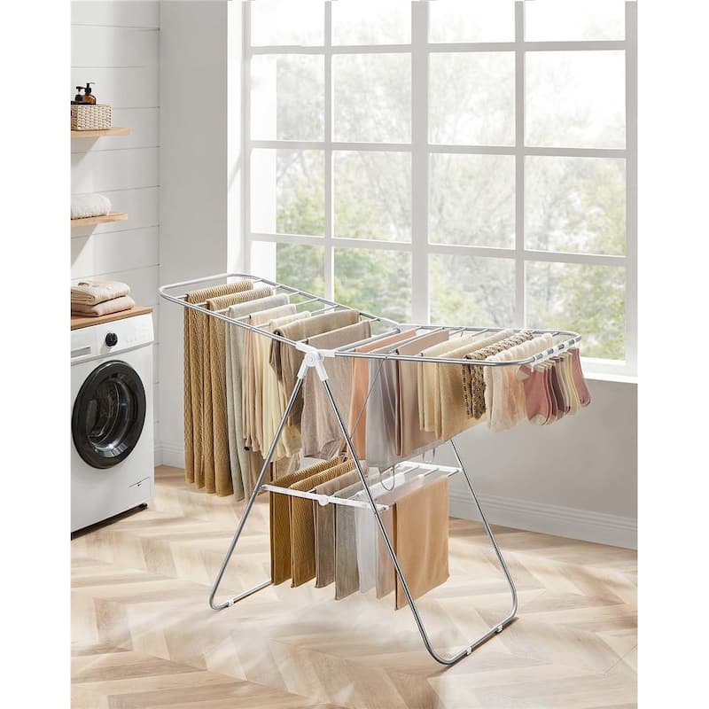 Modern Stainless Steel Clothes Drying Rack with Sock Clips
