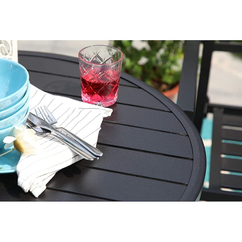 MAISON ARTS Outdoor Bistro Table Round Metal Patio Dining Table Small Side End Table Outdoor Furniture Table