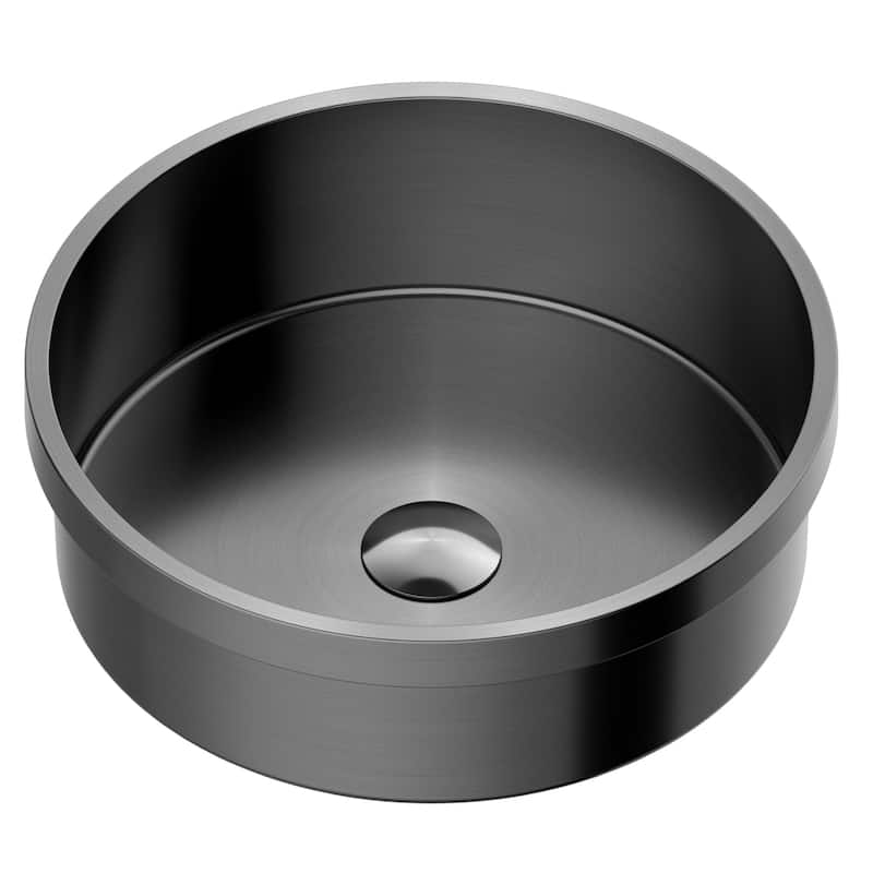 Karran USA CCT100 Cinox 15" Circular Stainless Steel Drop In Bathroom - Gunmetal Grey
