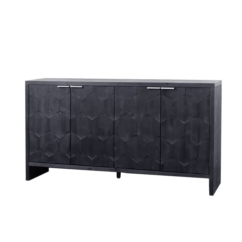 Antique Black Accent Storage Cabinet/ Buffet Sideboard / Entry Cabinet