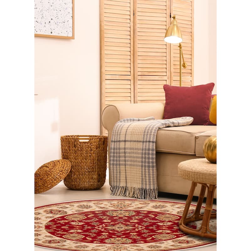 ECARPETGALLERY Hand-knotted Jamshidpour Red Wool Rug - 6' x 6'