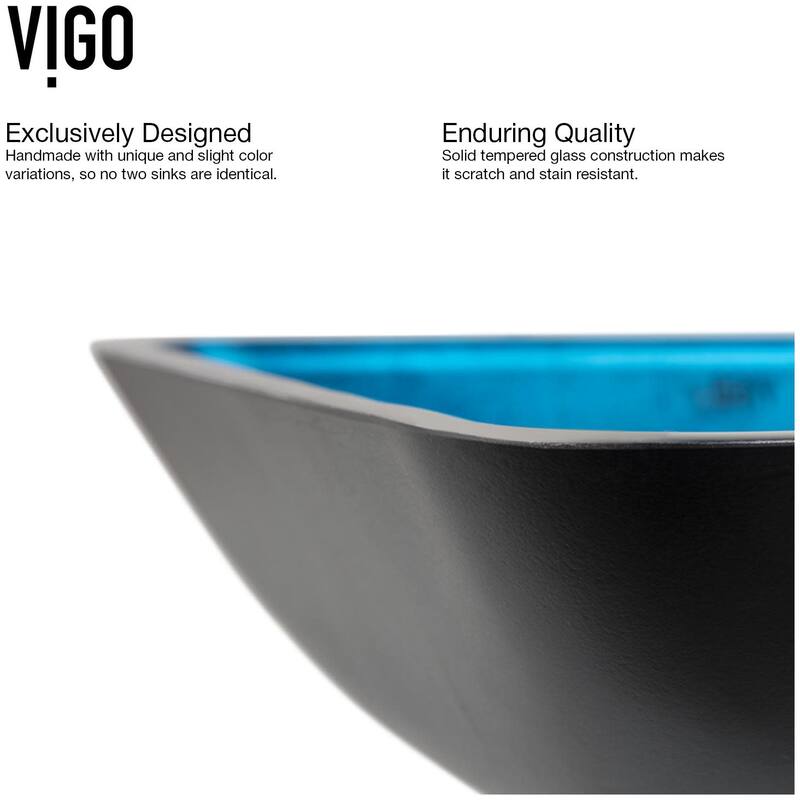 Vigo 18-1/4" Glass Bathroom Vessel Sink with Duris Single Hole