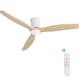 preview thumbnail 38 of 69, Sofucor 52Inch Low Profile Flush Mount Ceiling Fan with LED Light,3‑Blade Quiet Light Combo for Bedroom Kitchen Living Room Natural Wood