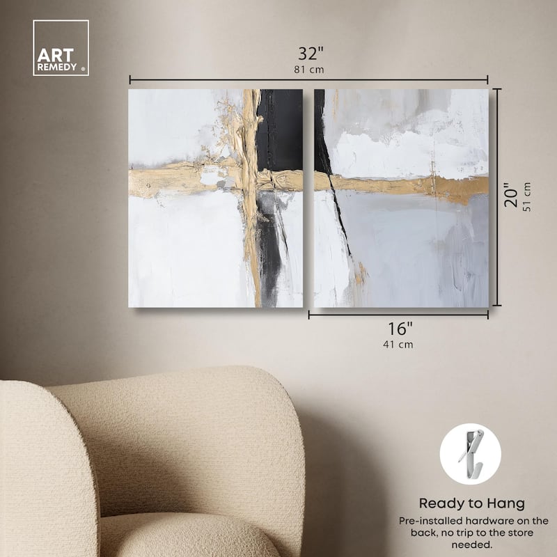 Cracks of Creation IV Canvas Set of 2 by Art Remedy, Gallery Wrapped