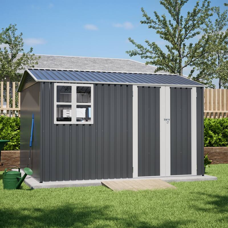 GDFStudio - Lucas All-Weather 6x4 ft Outdoor Storage Shed with Robust Construction and Easy Assembly