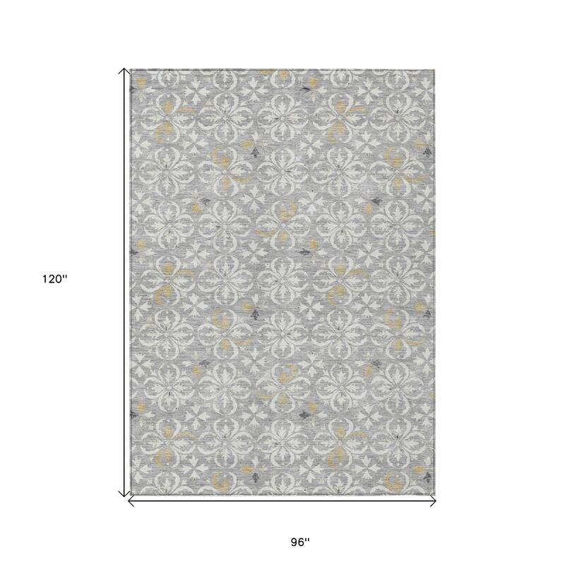 HomeRoots Floral Transitional Rectangle Outdoor Rug