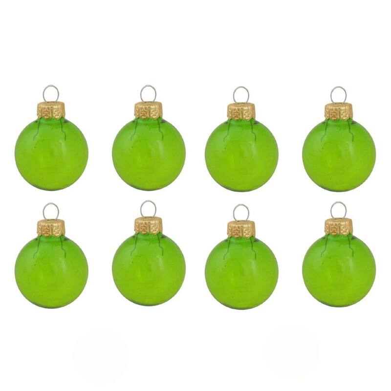Matte Finish Glass Christmas Ball Ornaments 3.25" (80Mm) Green 8Ct