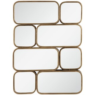 Uttermost Canute 32" x 24" Modern Iron Framed Multi-Panel Gold Wall