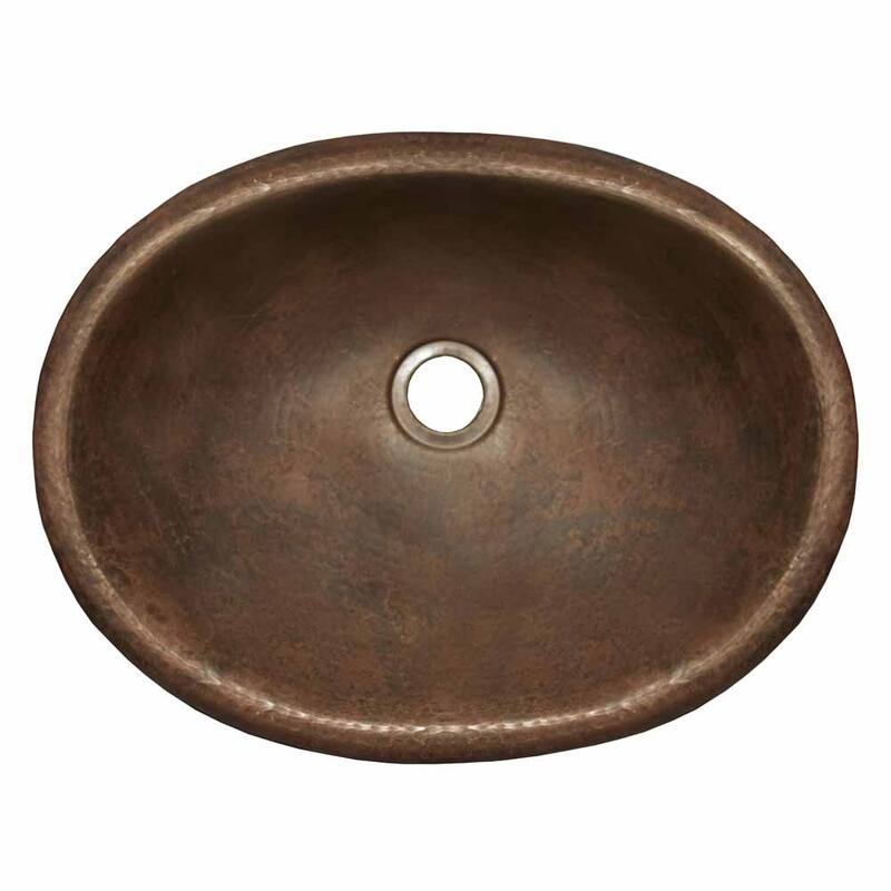 Native Trails Rolled Baby Classic 15-1/2" Copper Drop In Bathroom Sink