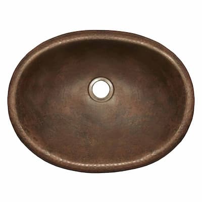 Native Trails Rolled Baby Classic 15-1/2" Copper Drop In Bathroom Sink