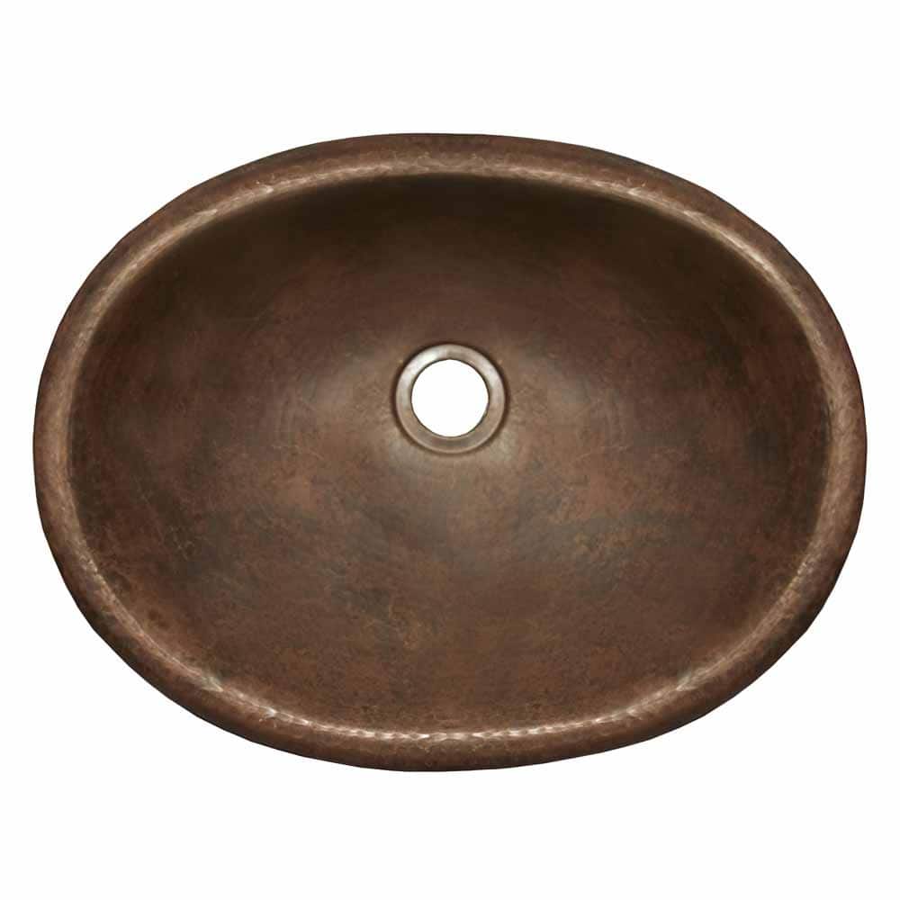 Native Trails Rolled Baby Classic 15-1/2" Copper Drop In Bathroom Sink