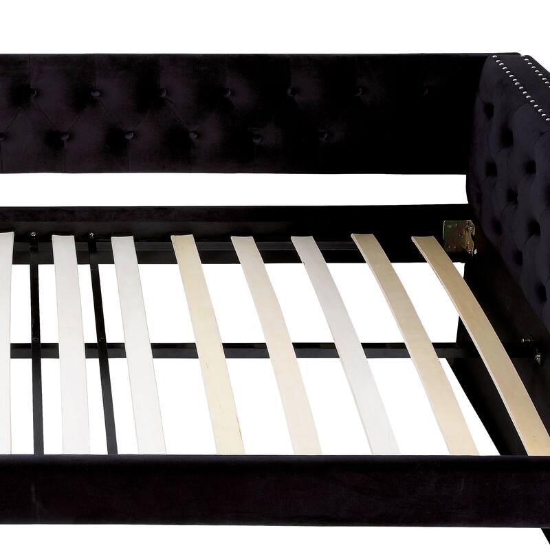 Gracewood Hollow Mokatsi Glam Tufted 2-Piece Daybed with Trundle Set