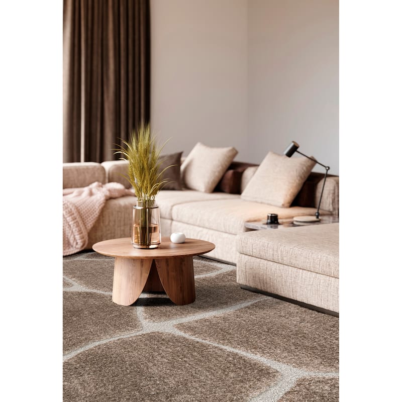 Nina Animal Chocolate and Brown Recycled Polyester Area Rug - 9' x 12'