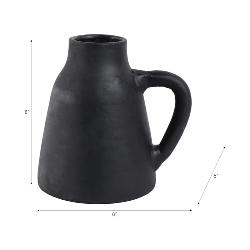 Terracotta Pottery Decorative Vase with Handles for Casual Home Decor