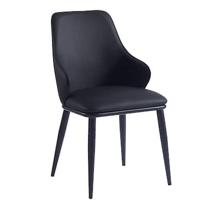 Contemporary Faux Leather and Metal Dining Chair, Set of 4