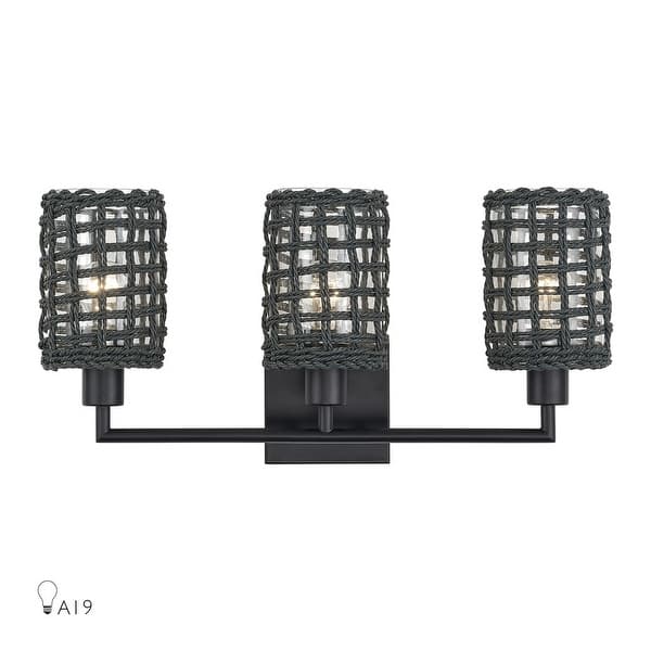 slide 2 of 16, Livex Lighting 3-light Black Finish Vanity Sconce, 14043-04 - 23" W x 11" H x 6.5" EXT