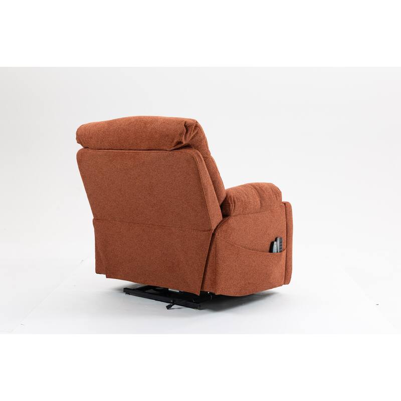Power Lift Recliner Chair with Heat & Massage, Ergonomic Single Sofa Chair, Electric Recliner Chair with 2 Cup Holders