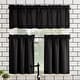 preview thumbnail 38 of 66, No. 918 Martine Microfiber Semi-Sheer Rod Pocket Kitchen Curtain Valance and Tiers Set 54" x 24" - Black