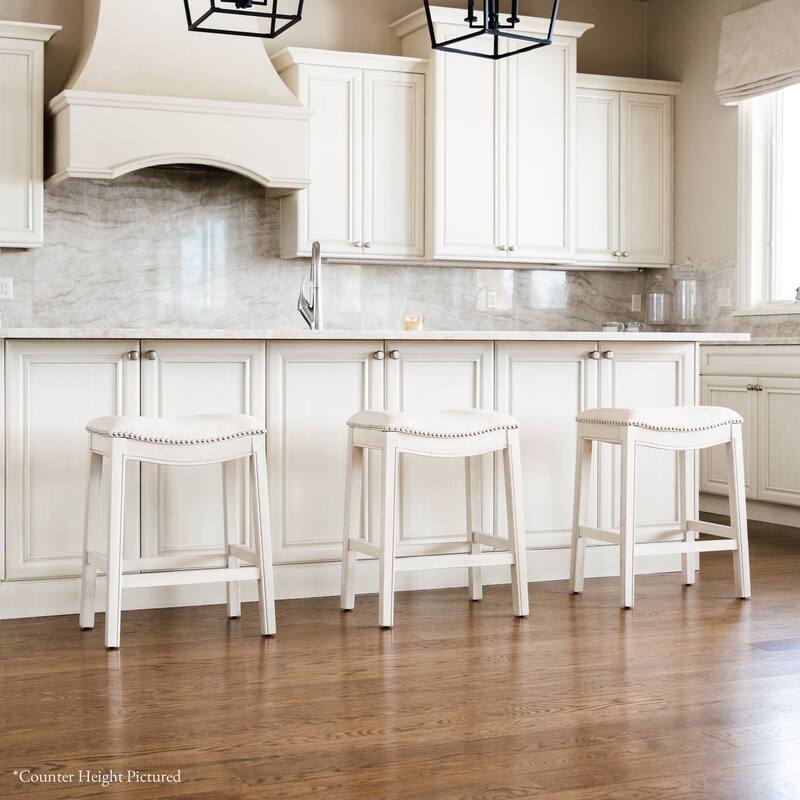 Maven Lane 31" Adrien Saddle Kitchen Bar Height Stool - N/A