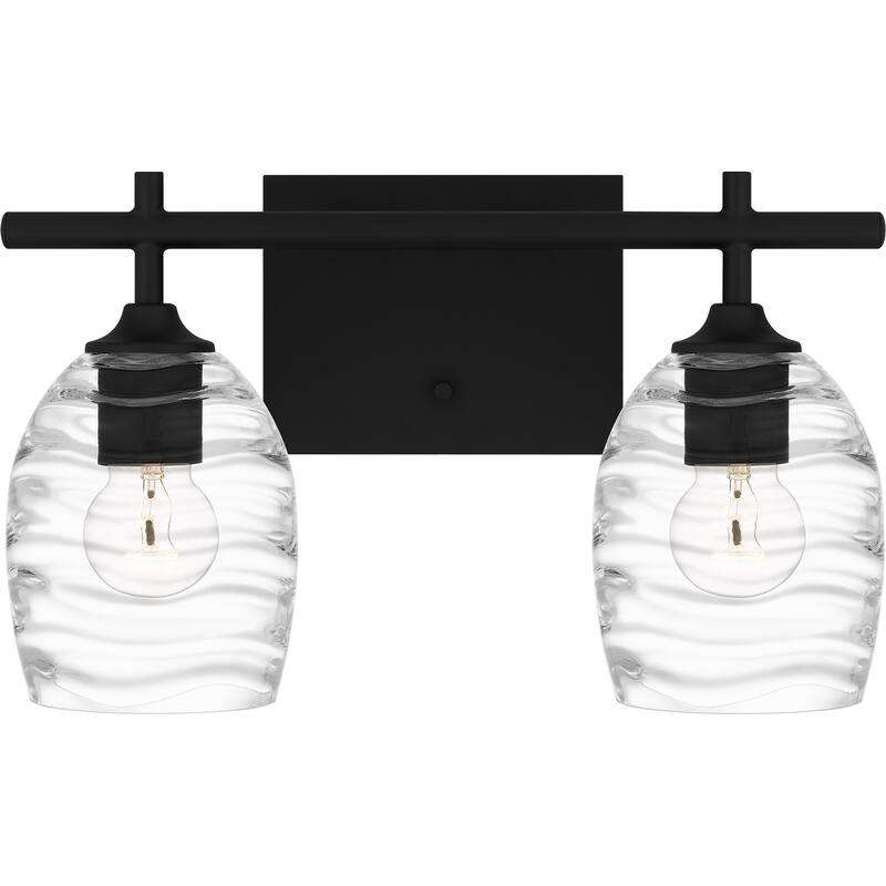 Lucy 2-Light Matte Black Vanity Light