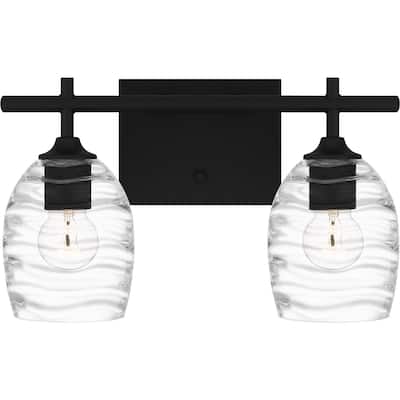 Lucy 2-Light Matte Black Vanity Light