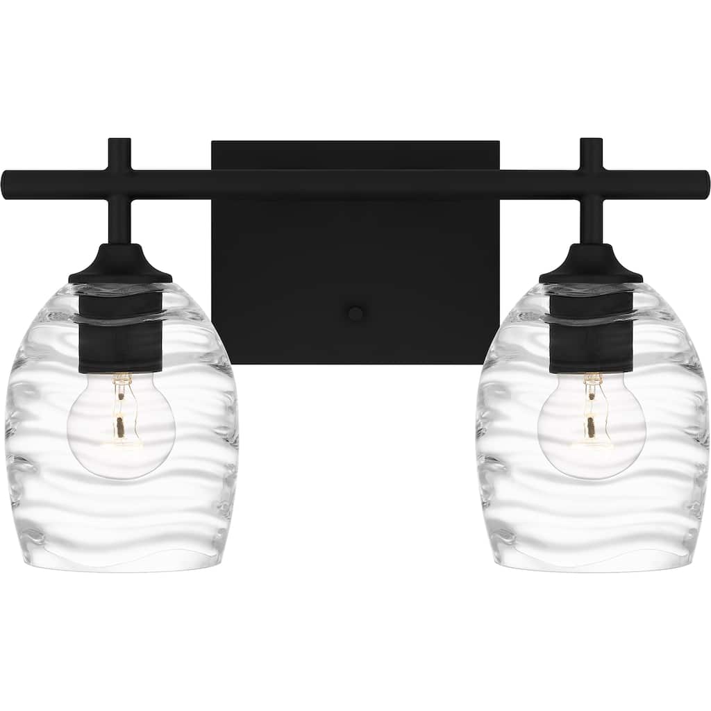 Lucy 2-Light Matte Black Vanity Light