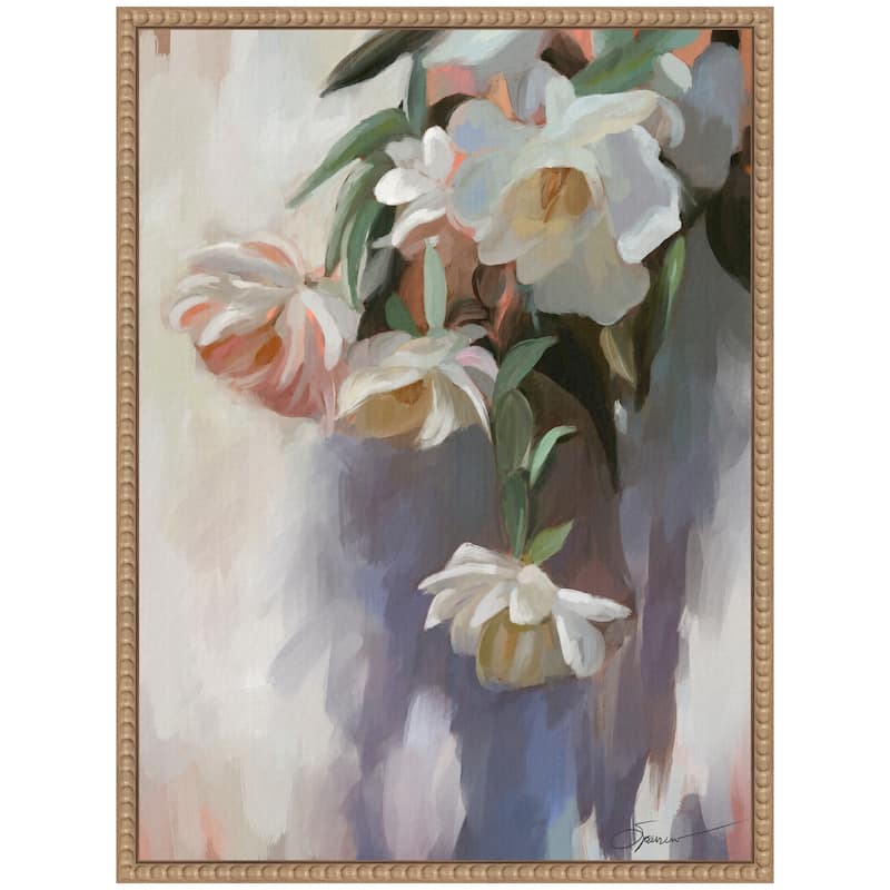 Kate and Laurel Sylvie Dangle Thumb Pastel Flower Bouquet Framed Canvas by Mary Sparrow