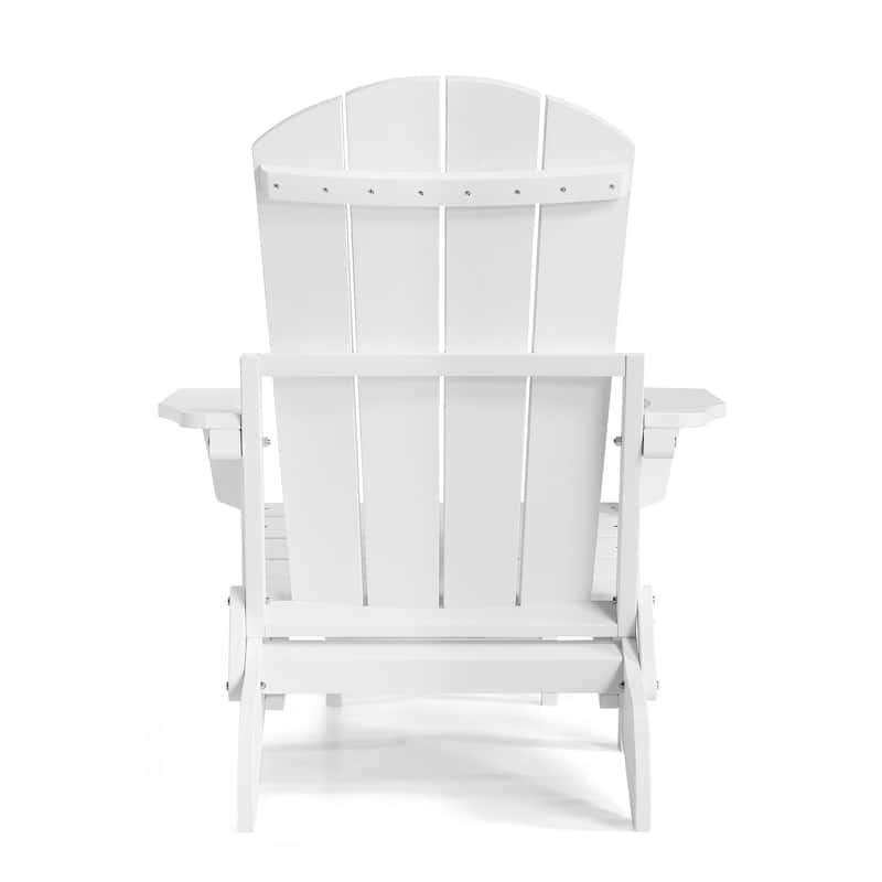 Hurley Folding Poly Adirondack Chair with Pull-out Ottoman (Set of 2)