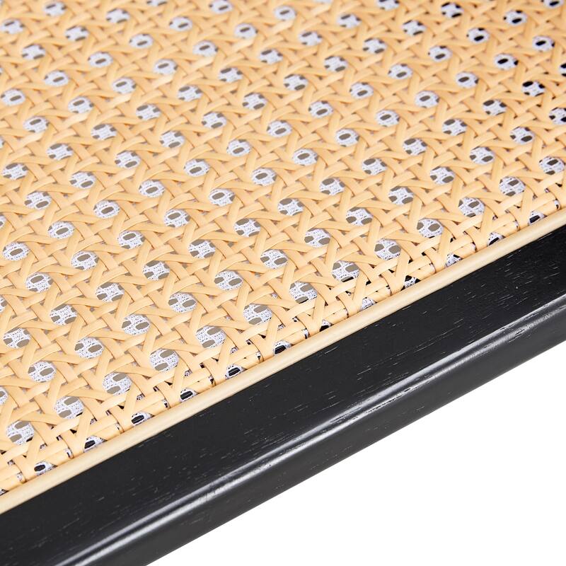 Coffee Table Solid Wood End Table Imitation Rattan Center Table