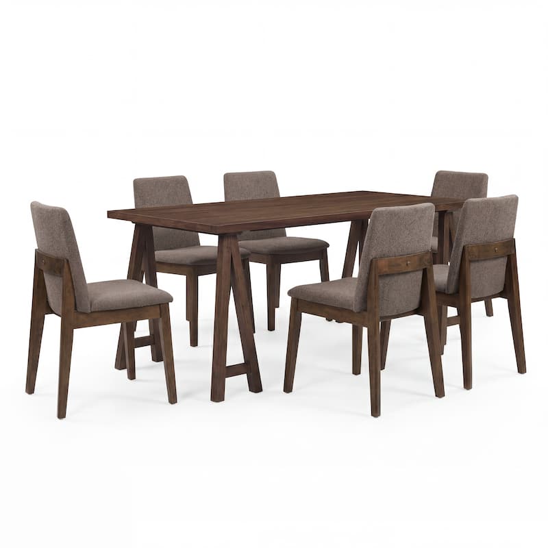Christopher Knight Home - Havenport Farmhouse 7-Piece Dining Set with Wood Upholstered Chairs