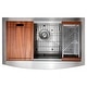 preview thumbnail 7 of 11, ZLINE 33 in. Moritz Farmhouse Apron Single Bowl Satin Steel Kitchen Sink with Bottom Grid