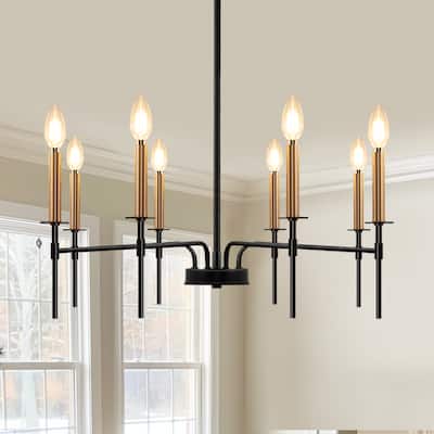 Modern Chandelier for Dining Room 8-Light Farmhouse Chandelier Lighting Fixtures Rustic Candle for Living Room Foyer Bedroom