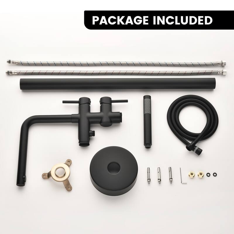 41"H Solid Brass Floor Mounted Tub Faucet with Handheld Shower