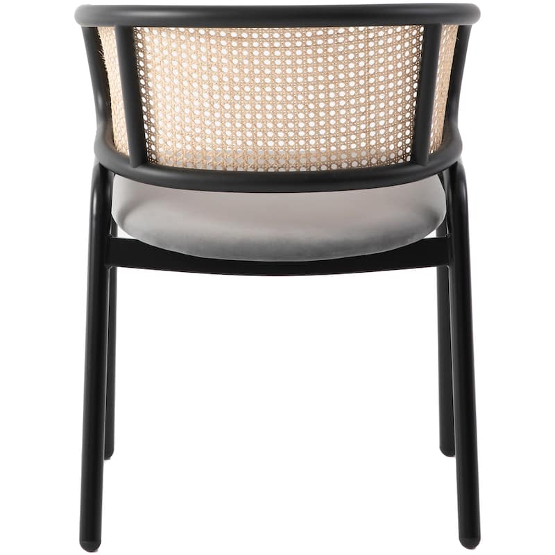 Ervilla Modern Mid-Century Velvet Upholstery Powder-Coated Steel Legs Dining Armchair with Plastic Floor Protectors