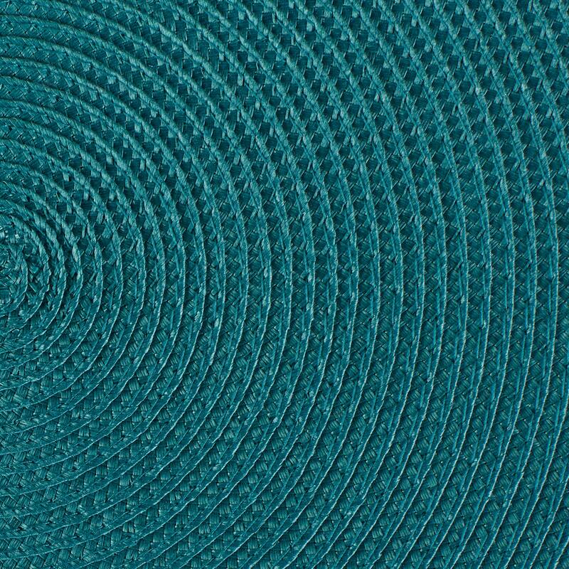 DII Nautical Blue Round Fringed Placemat Set/6
