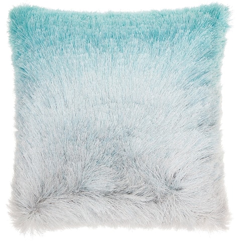 Mina Victory Illusion Fuzzy Shag Ombre Throw Pillow by Nourison