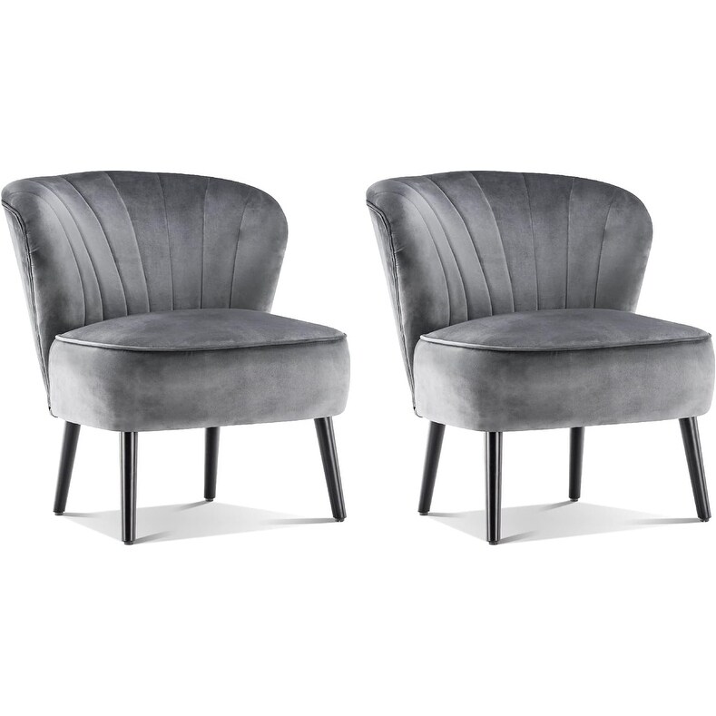 Grey velvet sales shell chair