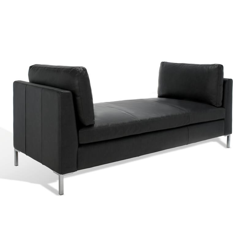 SAFAVIEH Couture Shirl Leather Bench - 81 In W x 32 In D x 34 In H - 81Wx32Dx34H