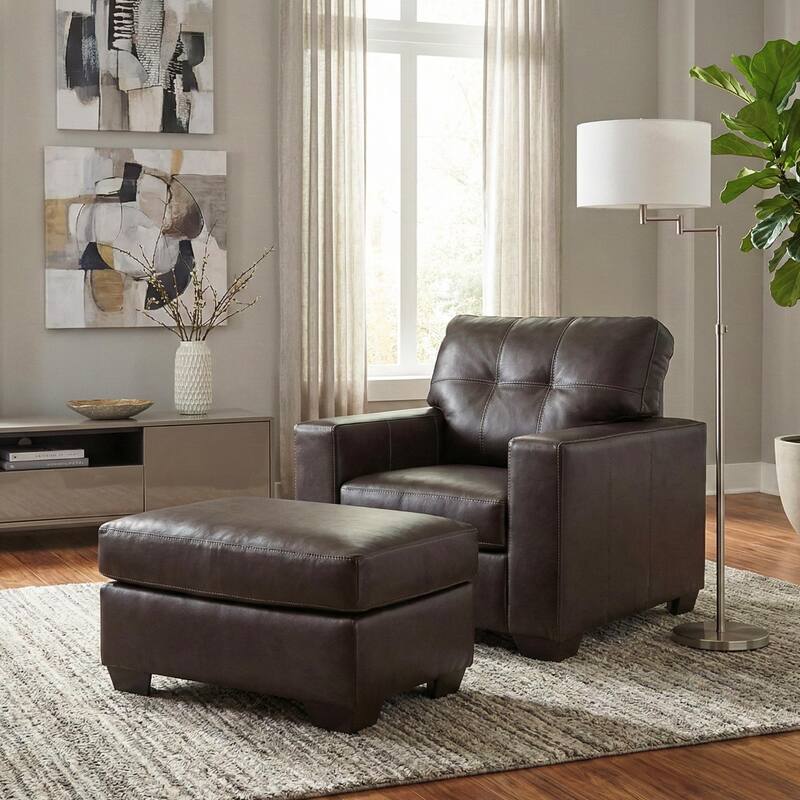 Roundhill Furniture Holmes Leather 4-Piece Living Room Set