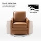 preview thumbnail 2 of 55, Terrance Transitional Swivel Faux Leather Barrel Accent Chair with Metal Base