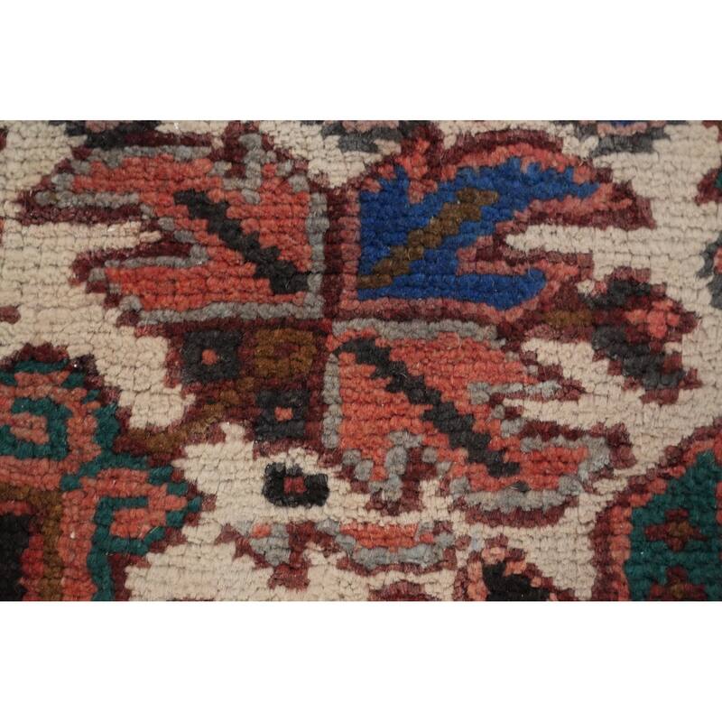 Hand Knotted Oriental 100% Wool Carpet Traditional Medallion Red Heriz Area Rug - 12' 7'' X 10' 4''