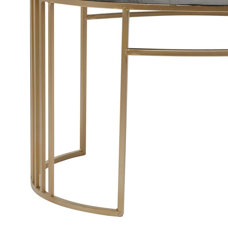 White, Black or Gray Velvet Tufted Home Bench with Gold Metal Legs