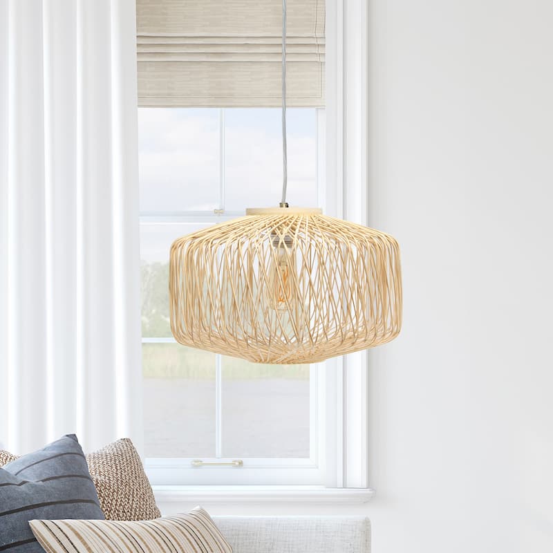 60 in. 1 Light Natural Round Pendant
