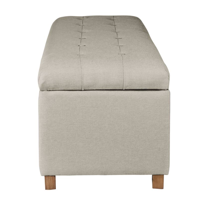 Porch & Den Camero Beige Tufted Storage Bench
