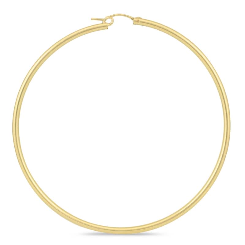 Marquee Jewels 14k Yellow Gold 76-millimeter Filled Hoop Earrings