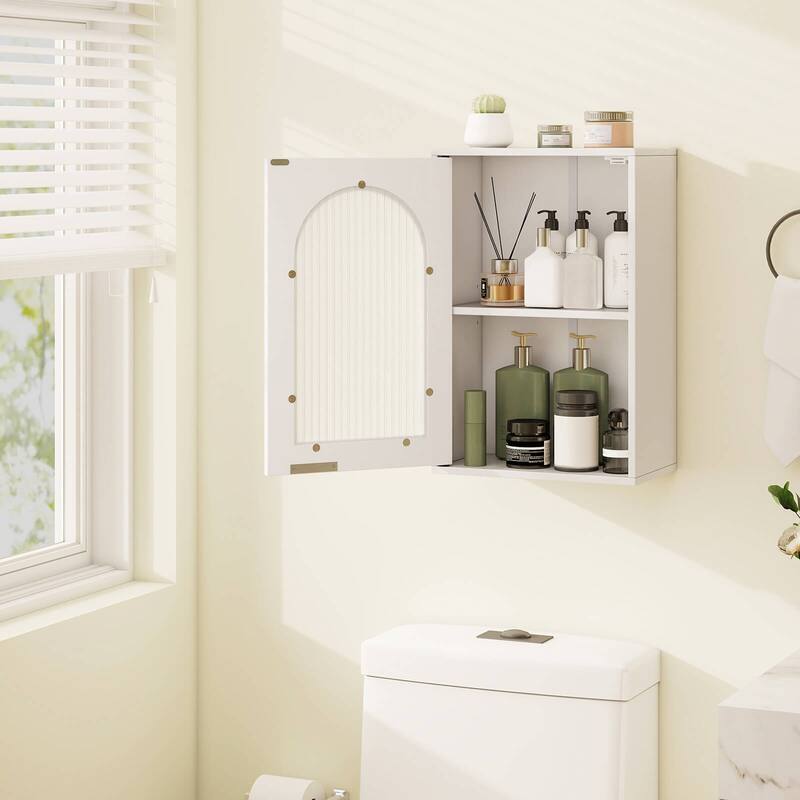 Costway Bathroom Wall Cabinet Medicine Cabinet with Tempered Glass - See Details