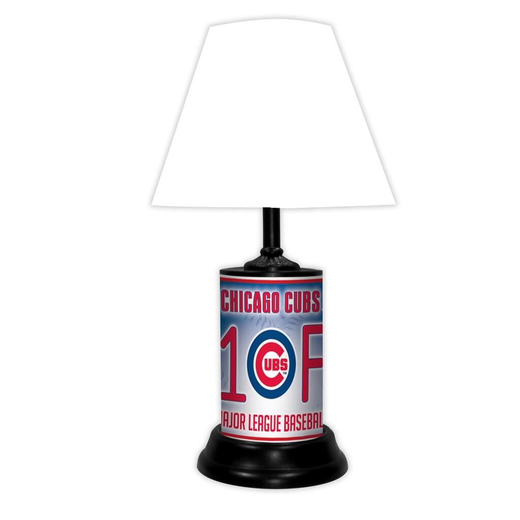 MLB 18-inch Desk/Table Lamp with Shade, #1 Fan with Team Logo - Chicago Cubs - 18x10x10