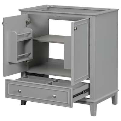 30" Bathroom Vanity without Sink, Base Only,Multi-functional Bathroom Cabinet with Doors,Drawer,Solid Frame,MDF Board